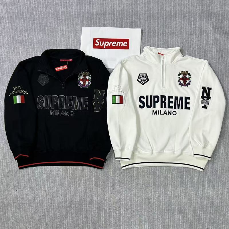 Half-zip badge sweatshirt